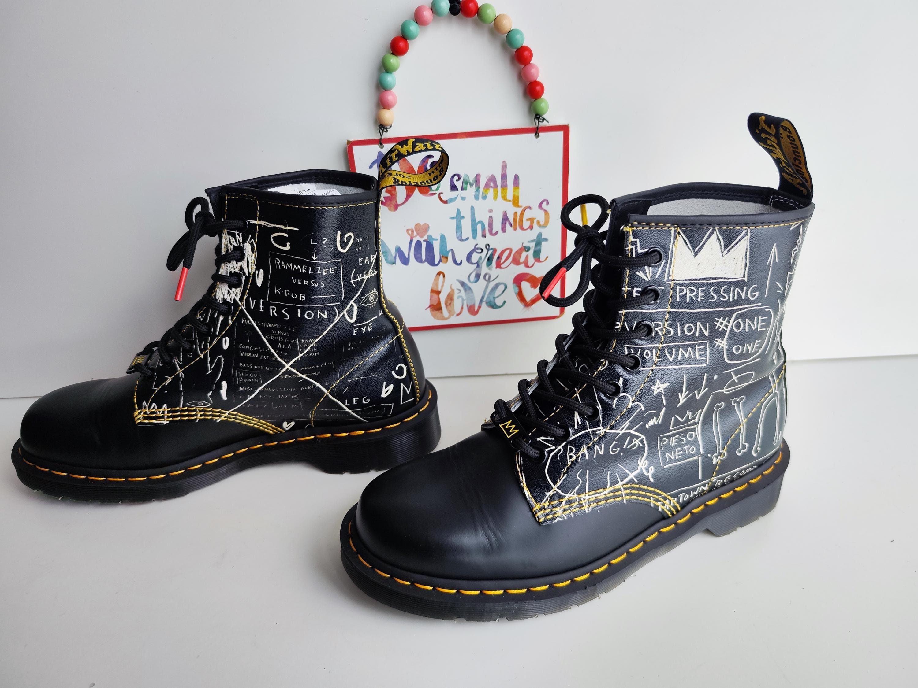 Dr Martens 1460 8 Eye Jean Michel Basquiat King Pleasure Boots UK6