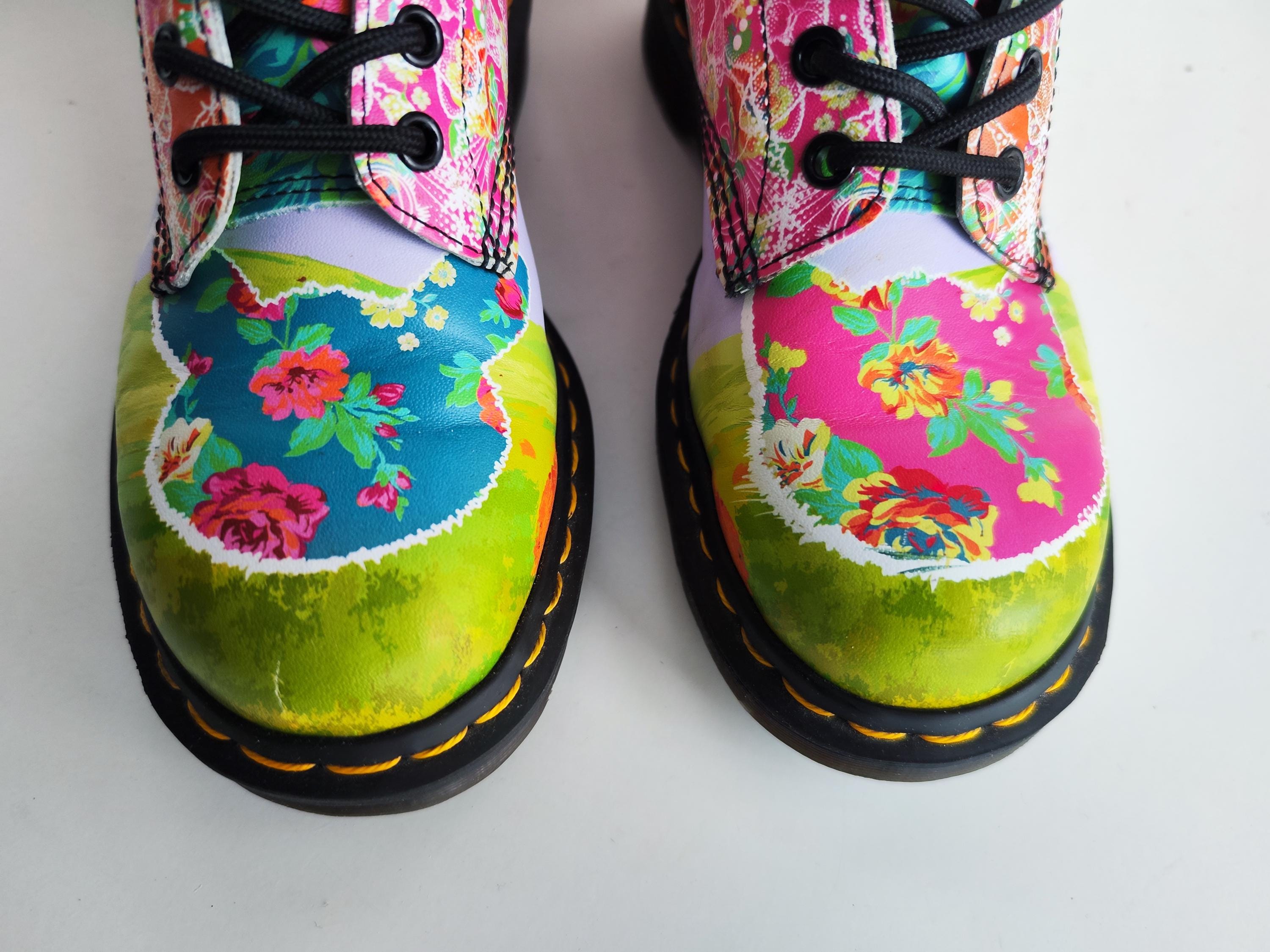 Doc Martens 1460 Pascal Multicolored Daze Leather 8 Eye Boots UK4