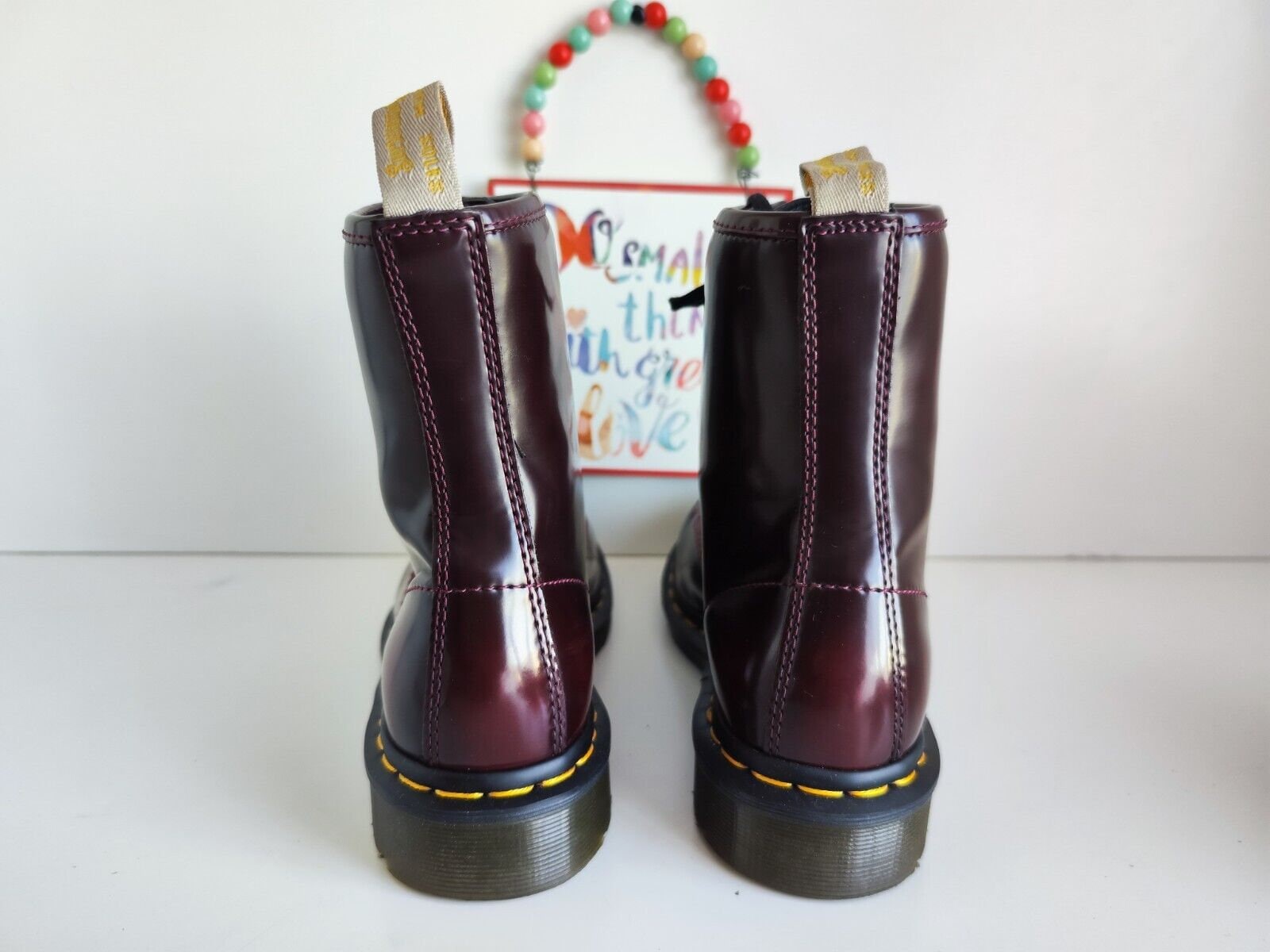 Dr Martens 1460 8 Hole Vegan Arcadia Cherry Red Boots UK3