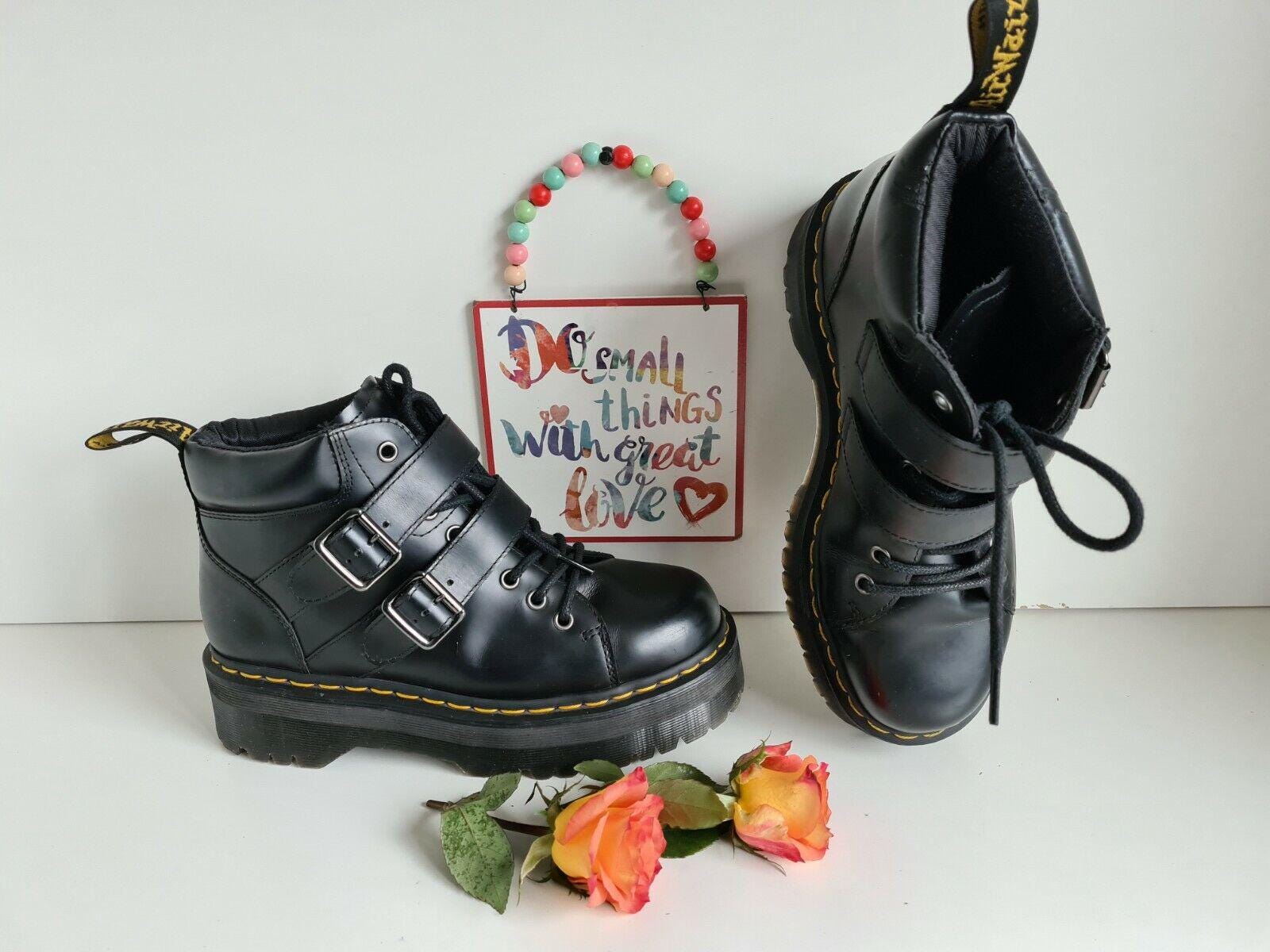 Dr Doc Martens Devon Platform 2 Strap Buckle Boots Quad Ben UK6.5 EU40 US8.5 Etsy Canada