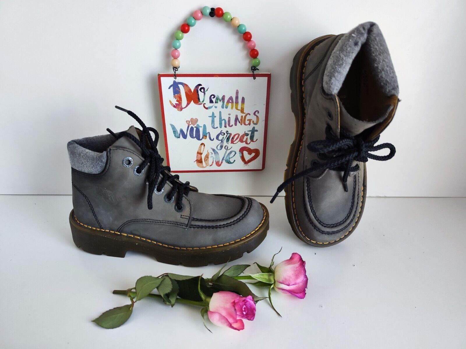 DR MARTENS CHERRY RED 14 EYE LEATHER BOOTS SIZE 5UK MADE IN