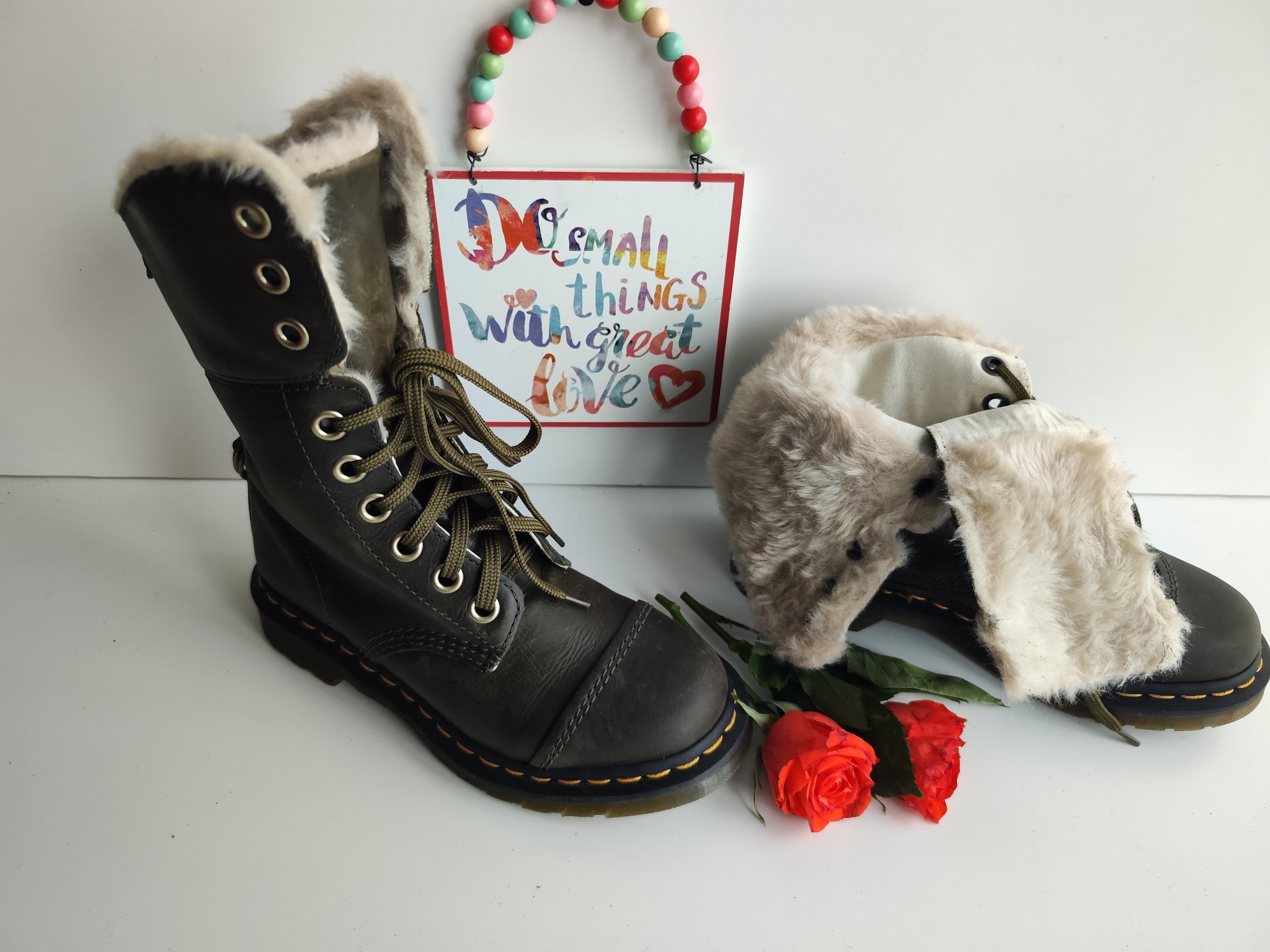 Dr Martens Aimilita Brown Shearling Boots Faux Fur 1914 UK4  display picture 2
