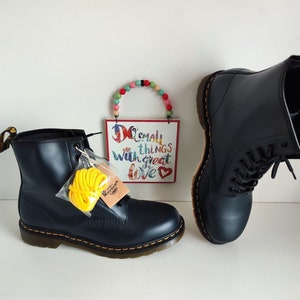 Dr Doc Martens 1460 8 Hole Ankle Boots Black Yellow Brand Dr Doc Martens 1460 8 Hole Ankle Boots Black Yellow Brand