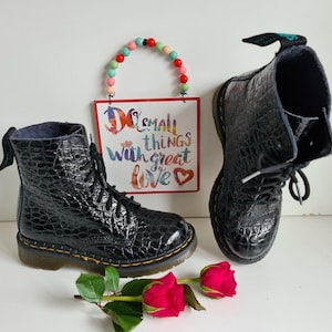 Dr Doc Martens 1460 black croco solovair england ankle boots UK 3 EU 36 US 5
