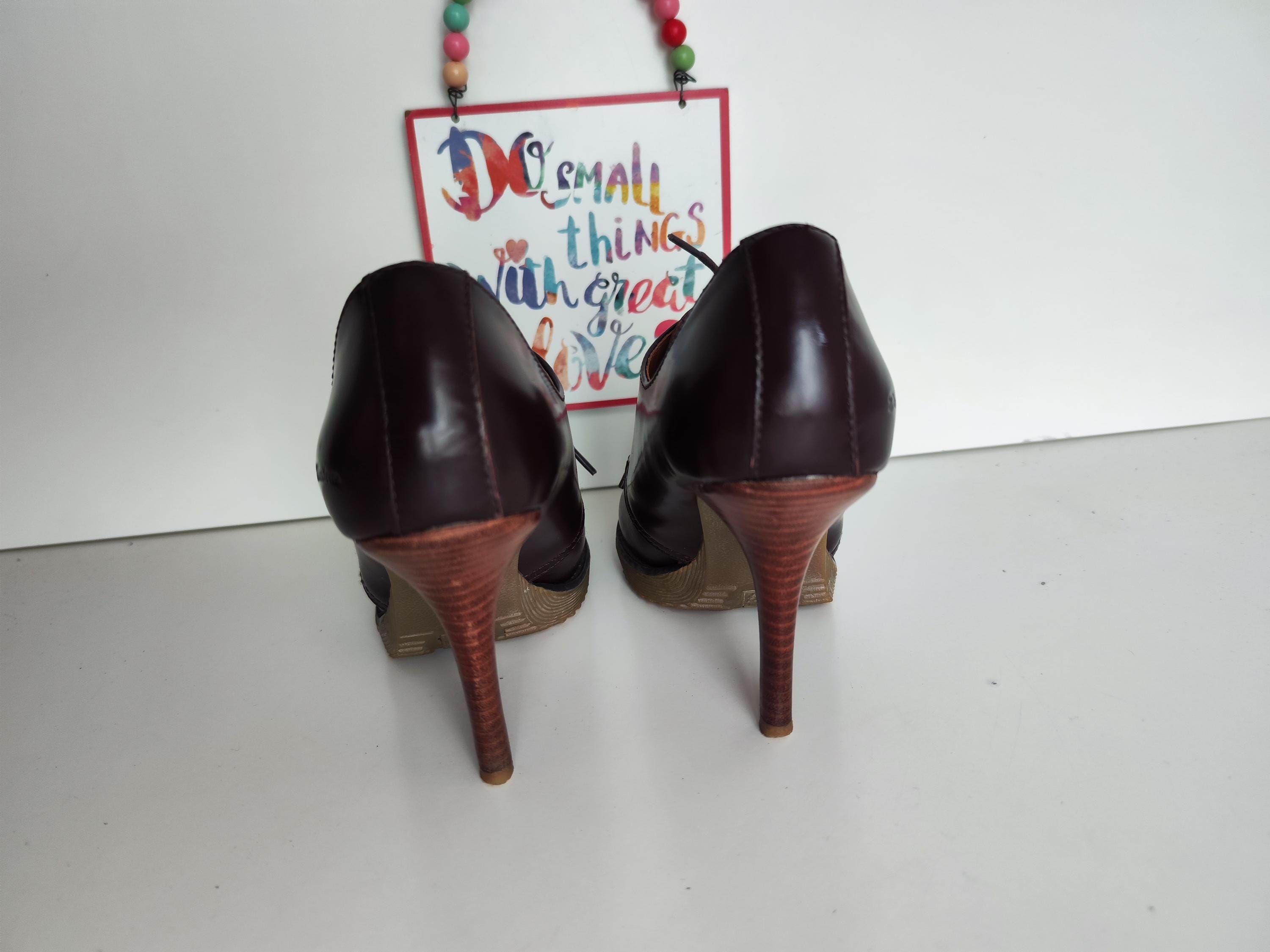 【Dr.Martin】OFIRA　廃盤モデル　ハイヒール　UK5 Dr Martens Ofira Brown High Heel Leather Court Shoes UK5