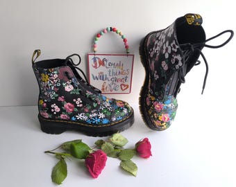 Dr Martens sinclair platform Jadon floral mash up quad sole boots UK8 EU42 US10