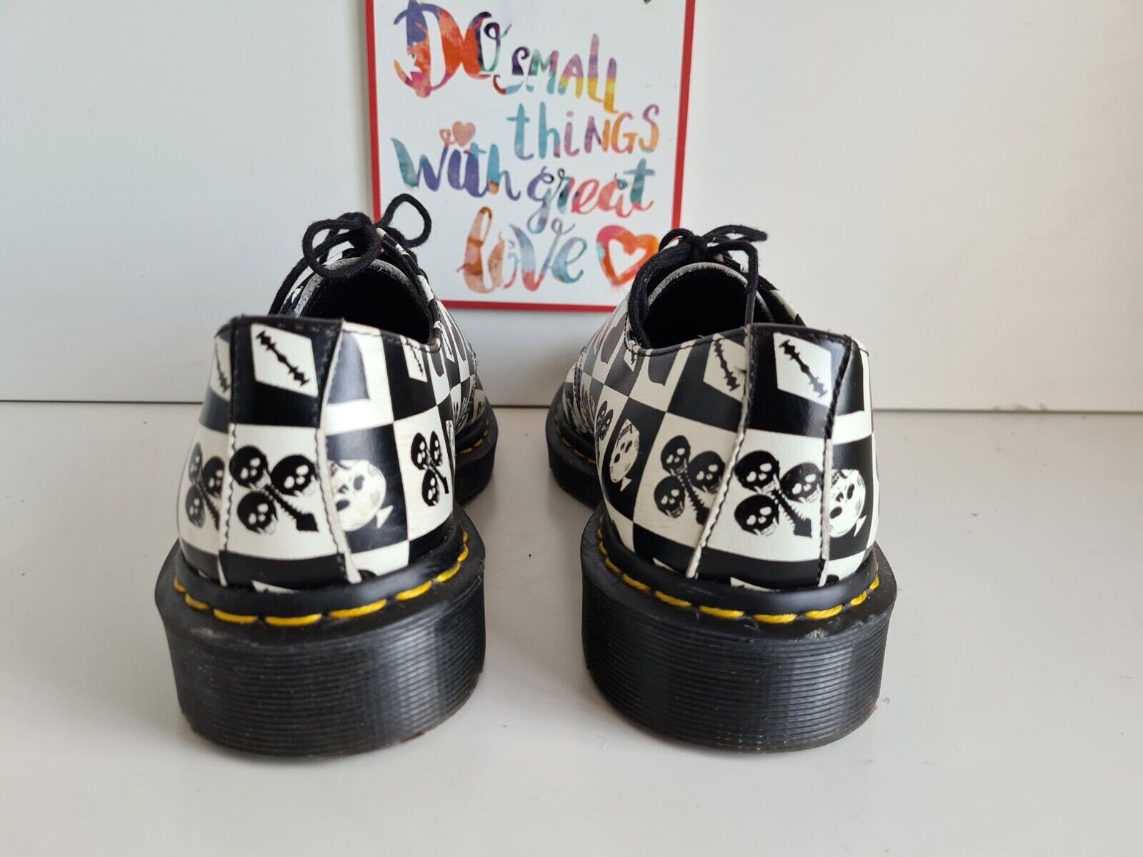 Dr Martens Shoes 1461 3 Eye Black White Playing Card Dr Martens Shoes 1461 3 Eye Black White Playing Card