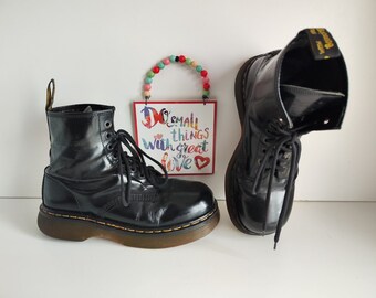 Dr Martens vintage england black platform double sole boots UK 9 EU 43 US 10