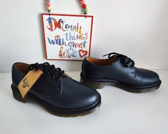 Dr Martens 1461 PW Navy Blue 3 Eyelet Oxford Shoes UK 3 Eu 36 Us 5