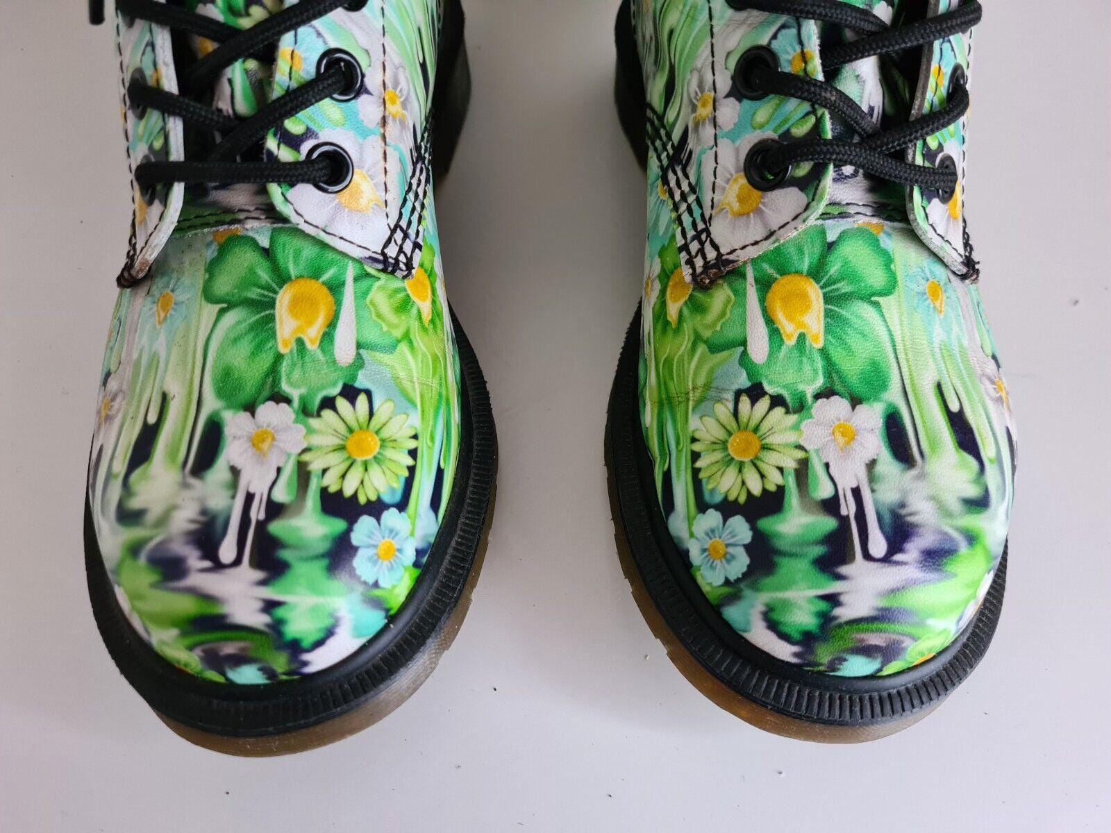 Dr. Martens 1460 Boots, Green Acid Slime Floral, UK 3 / US 5 - Etsy