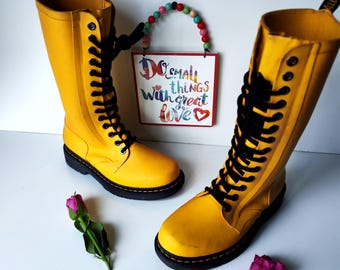 Dr Martens Drench gelb regen Gummistiefel Welly Gummistiefel UK4