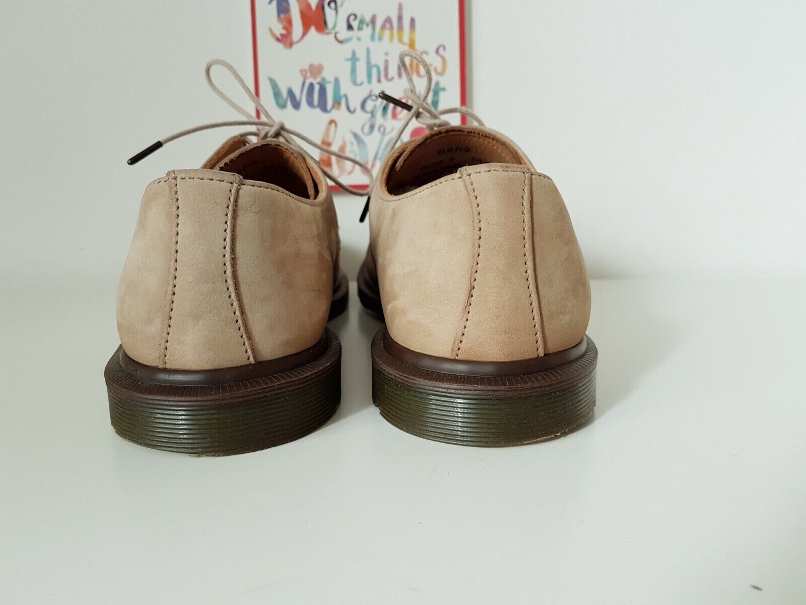 Dr Martens 1461 3 Eye England Brown Cream Color Oxford Shoes UK 7