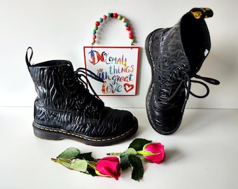 Dr. Martens 1460 Floral Leather Boots, Green Pascal, UK 6 / US 8