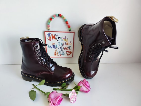 Dr Martens 1460 8 Hole Vegan Arcadia Cherry Red Boots UK3