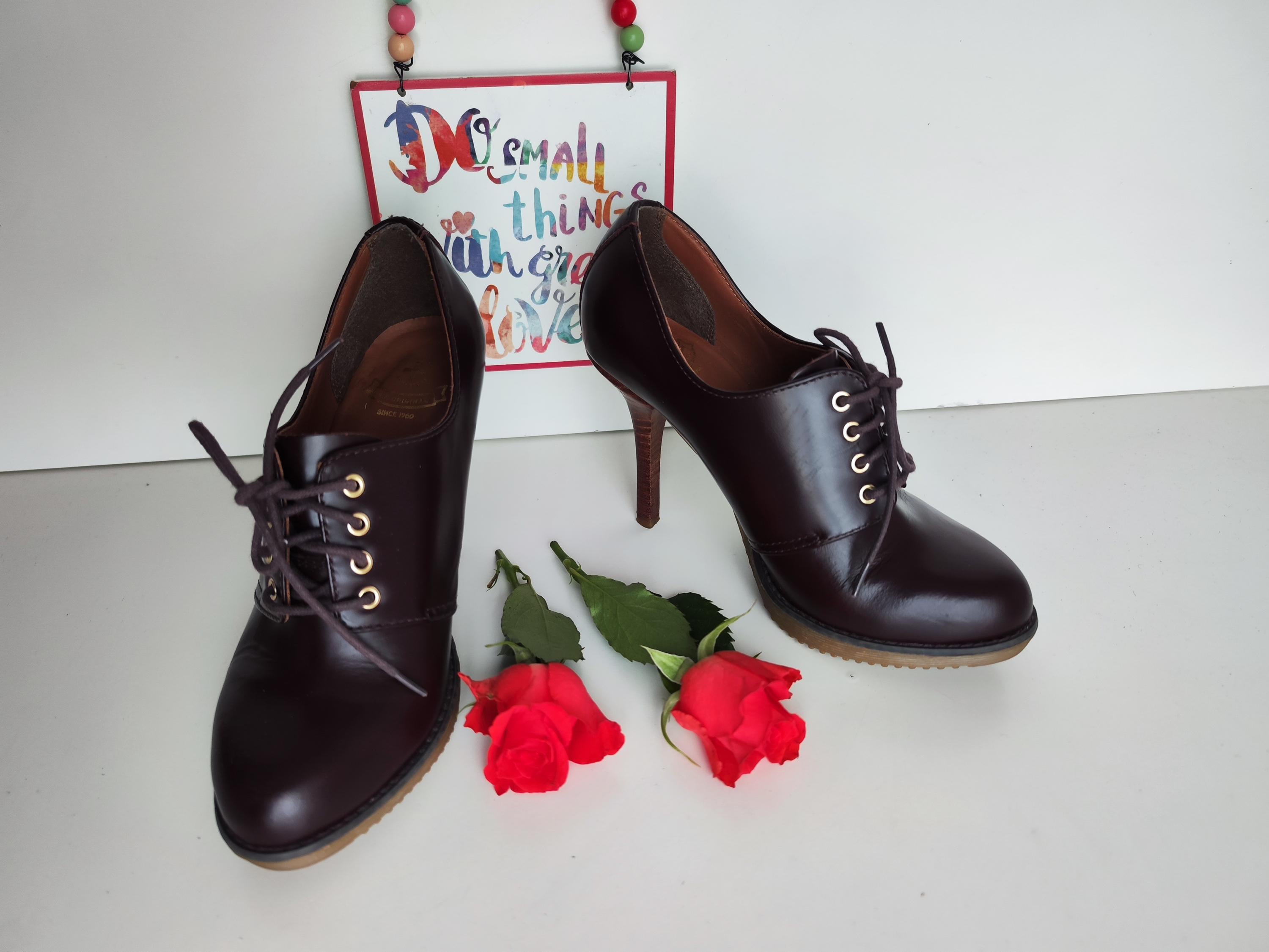 Dr Martens Ofira Brown High Heel Leather Court Shoes UK5 EU38 US7