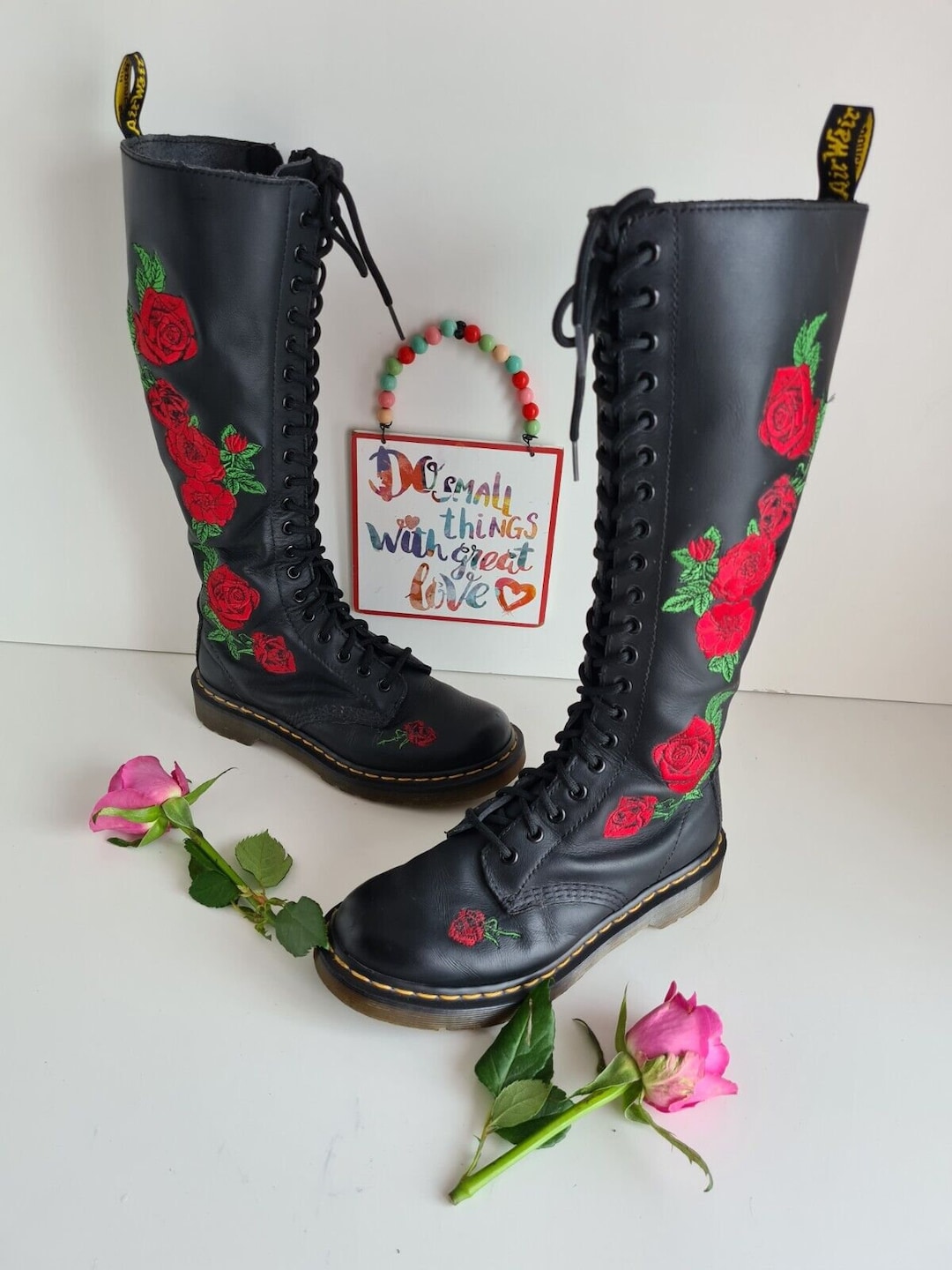 新作ウエア 20 Rhonda Martens Dr Hole Roses Vonda Boots Floral Zip 1b60 アイドルグッズ