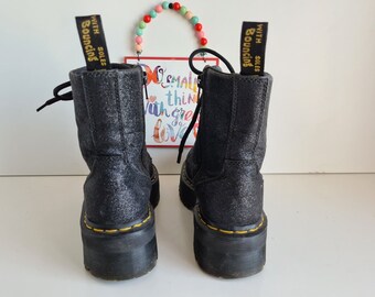 Dr Martens Molly Glitter Jadon Platform Quad Sole Chunky Boots UK3
