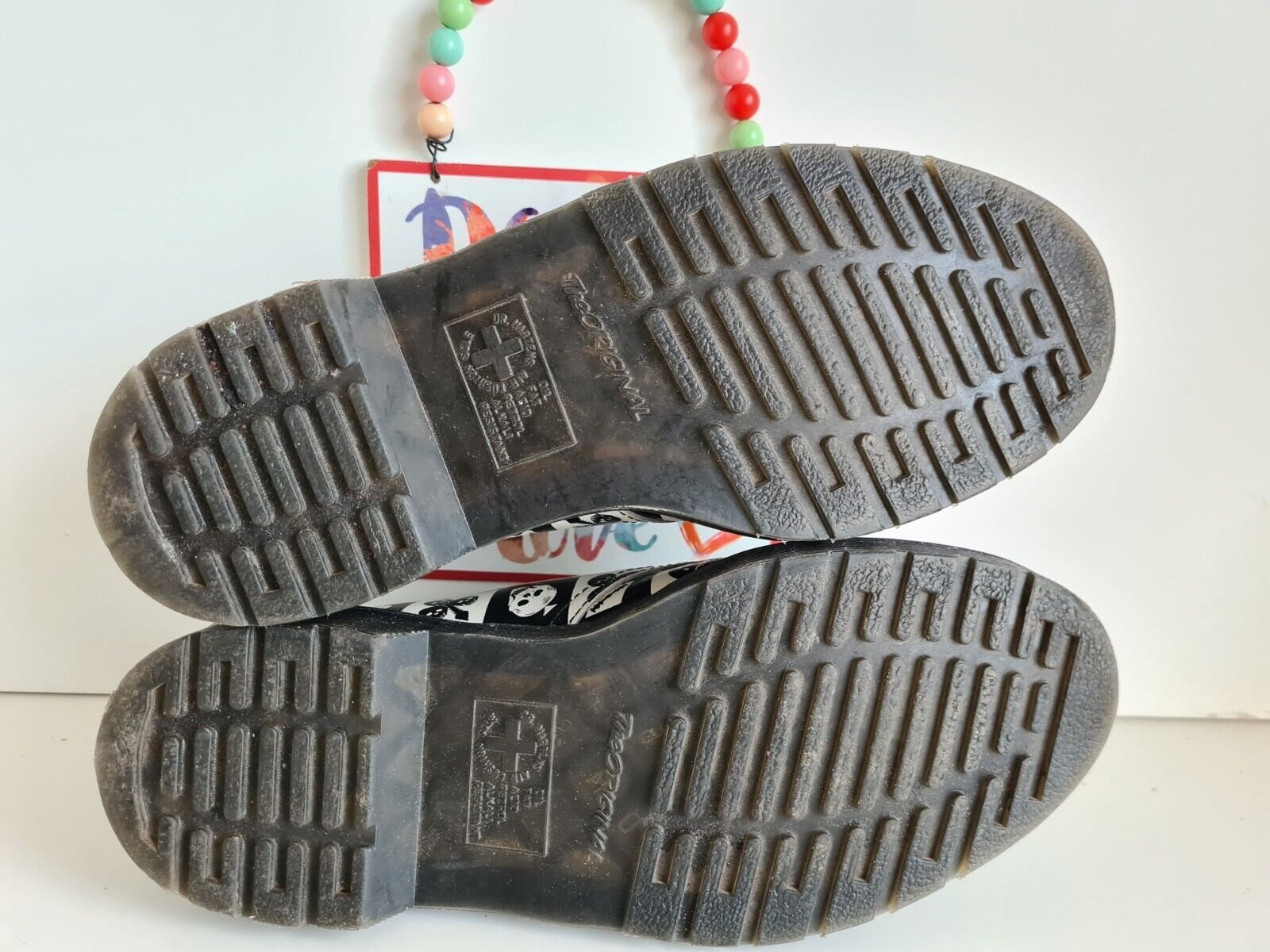 Dr Martens Shoes 1461 3 Eye Black White Playing Card Backhand