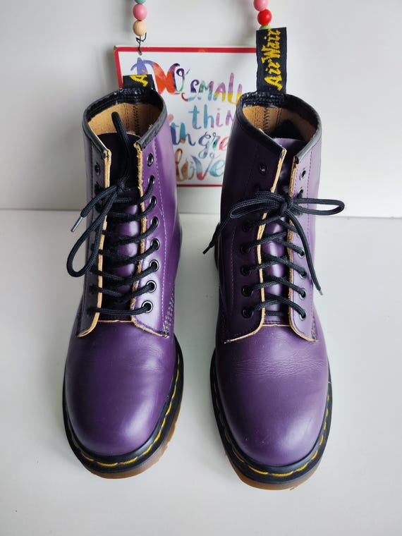 Dr Martens 8 Hole 1460 Ankle Purple Vintage England Boots UK7 EU41