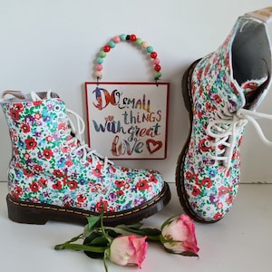 Dr Doc Martens 1460 8 hole pascal floral wild poppy boots UK 5 EU 38 US 7