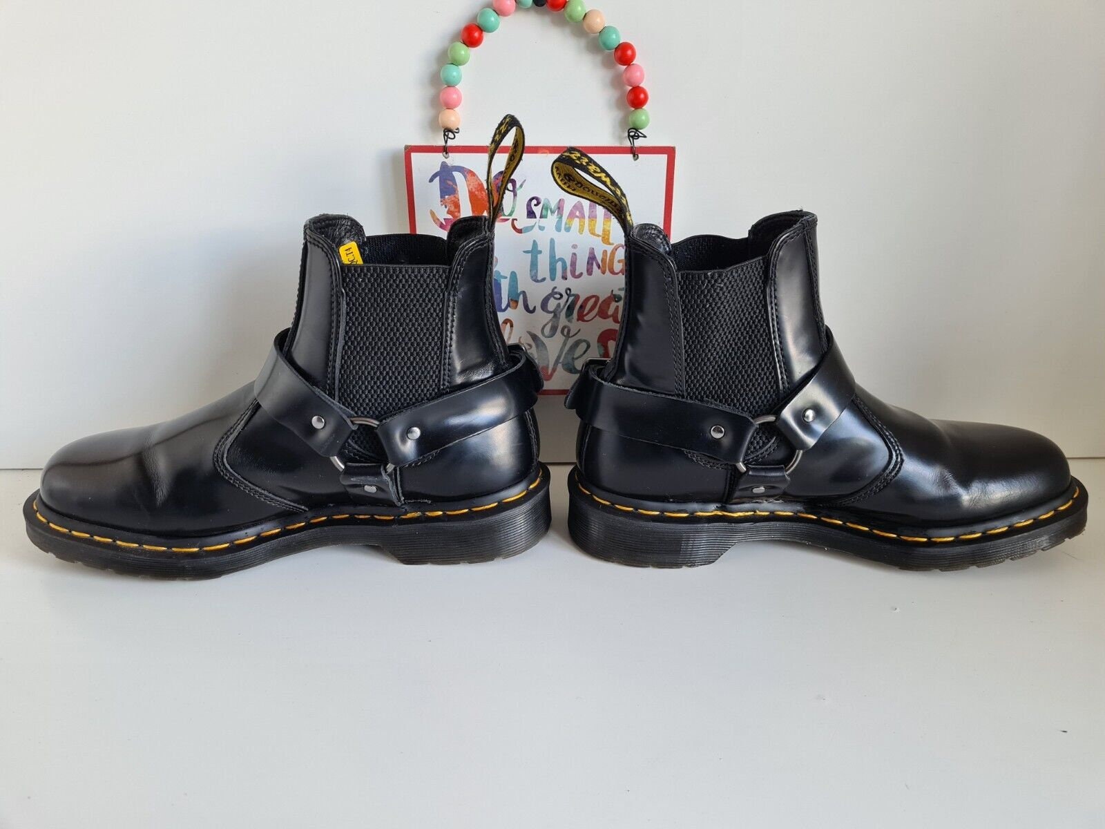 Dr Martens Chelsea Wincox Black Leather Harness Buckle Ankle 
