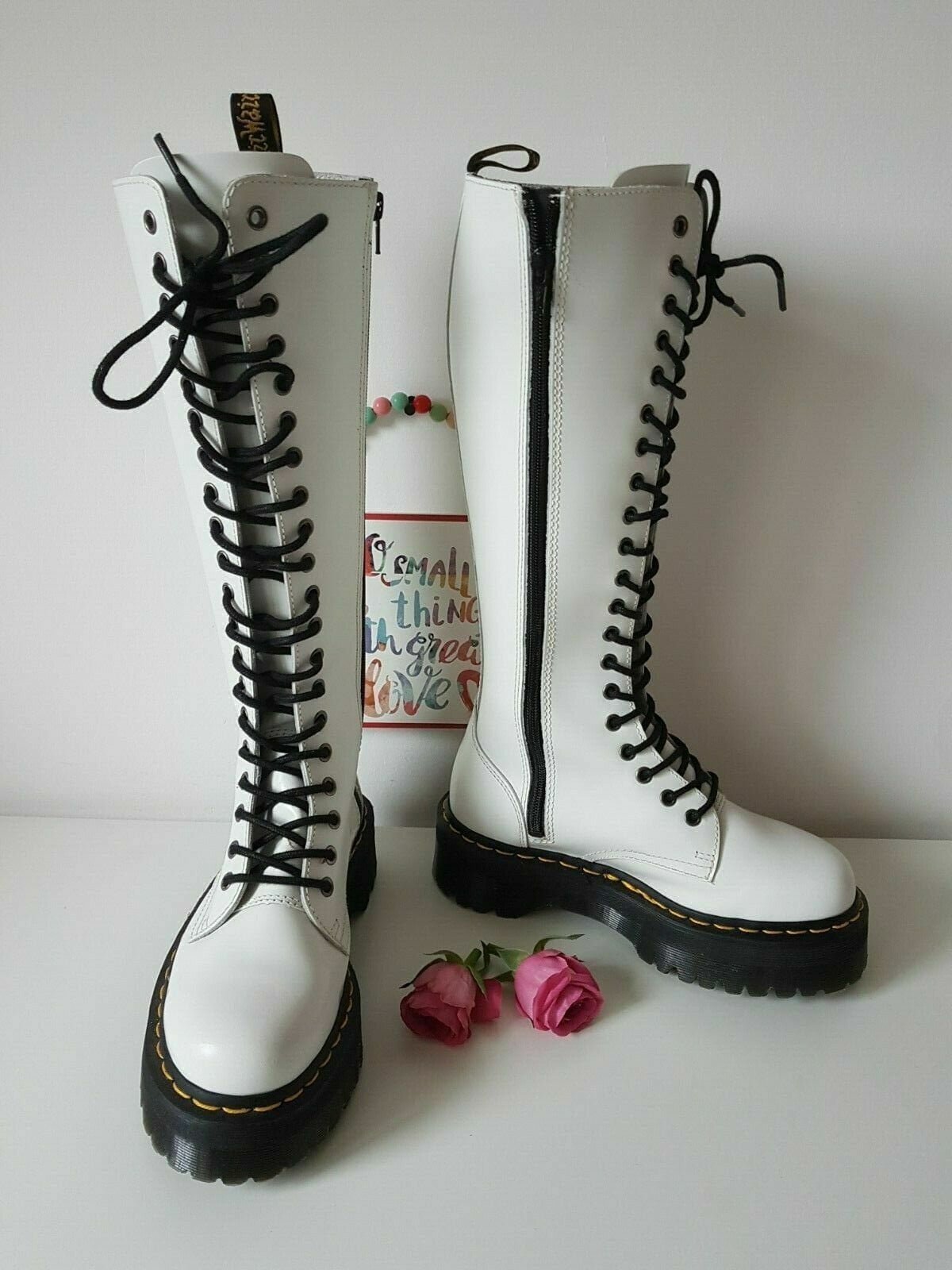 Dr Martens BRITAIN Tall 20 Hole Platform Quad Sole High Dr Martens BRITAIN Tall 20 Hole Platform Quad Sole High