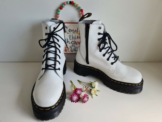 Dr Doc Martens Wedding Jadon Chunky Platform White Double Quad Sole UK 8 EU 42 Etsy UK