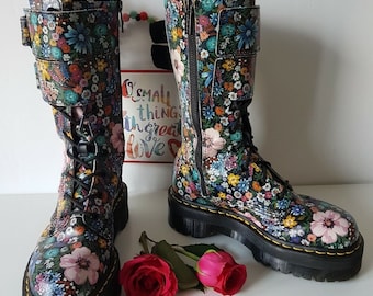 Dr Martens Jadon Jagger Strap Black Quad Platform Sole Boots UK6.5