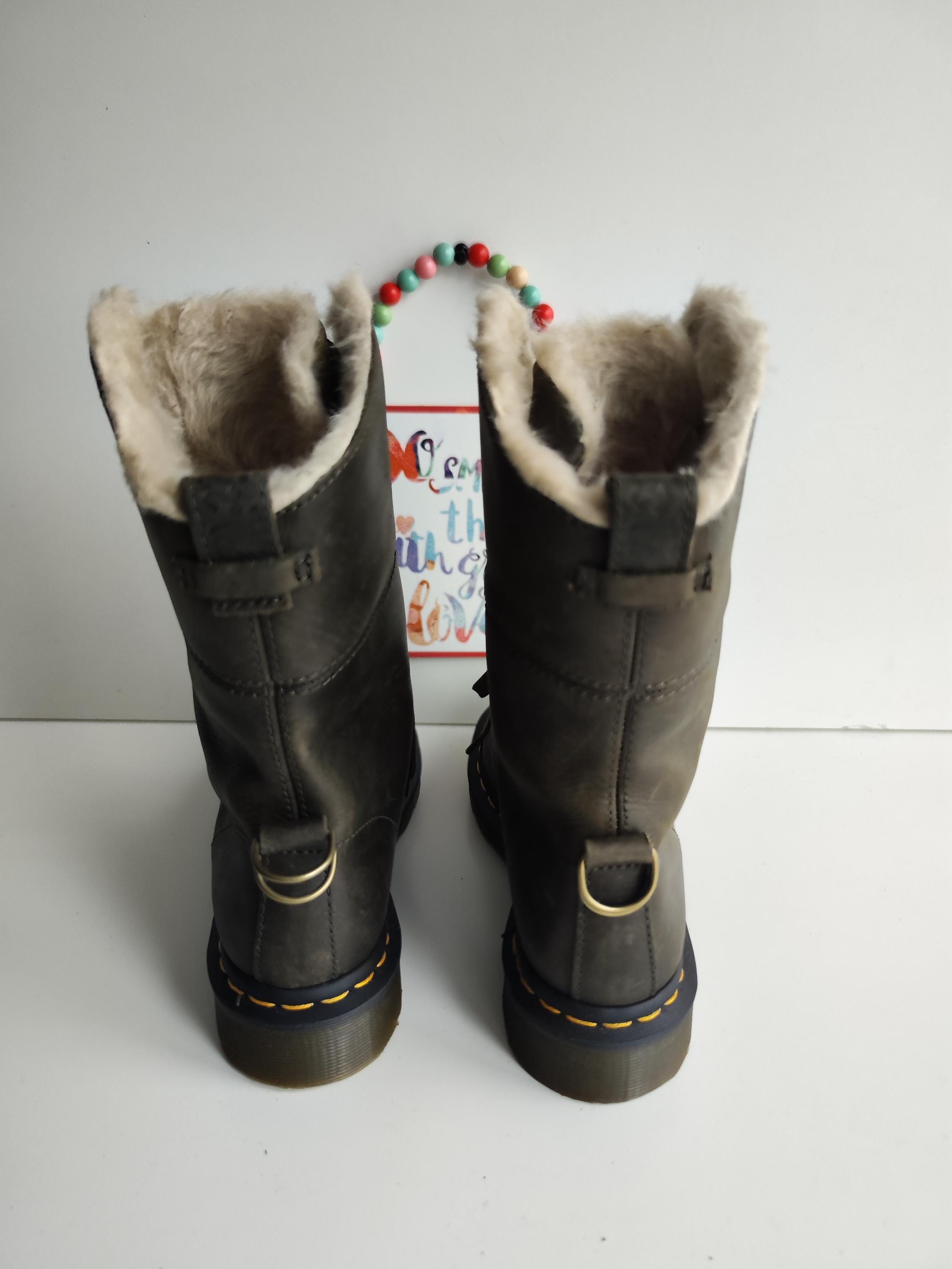 Dr. Martens Aimilita, Brown Fur Boots, Winter Shoes Size UK 6, EU 39 US 8 Dr Martens Aimilita Brown Shearling Boots Faux Fur 1914 UK4  main image 2