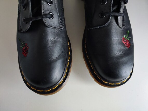 rose embroidered doc martens