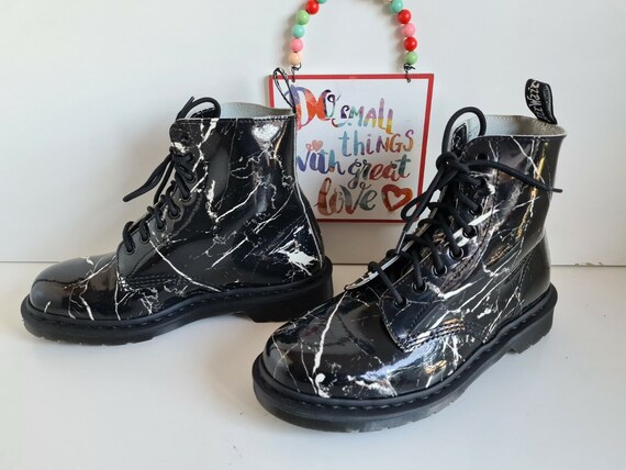 Dr Martens Marble Black 1460 8 Eye Pascal Ankle Boots UK 6.5 EU 40 US 8.5 Etsy UK