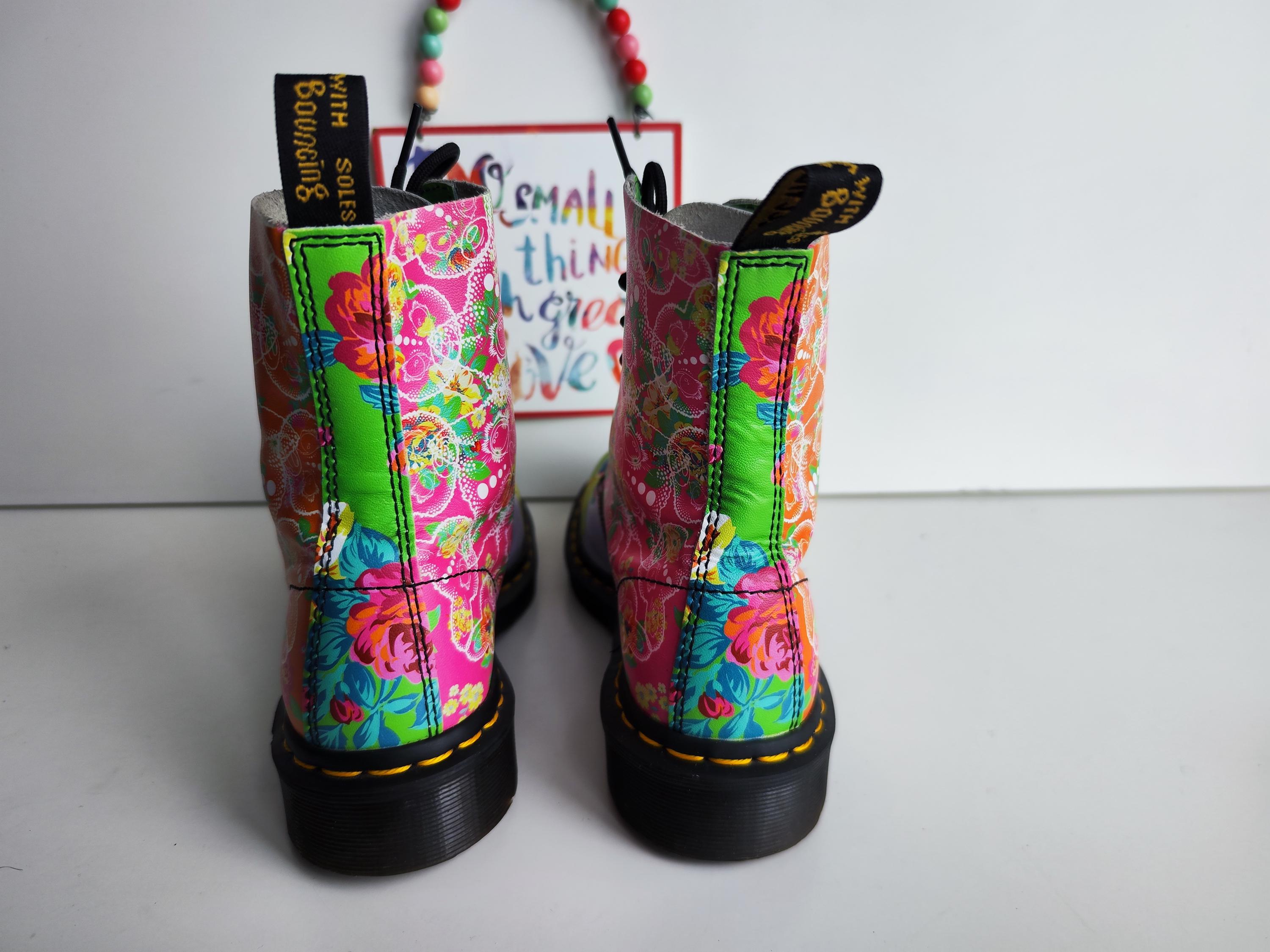 Doc Martens 1460 Pascal Multicolored Daze Leather 8 Eye Boots UK4
