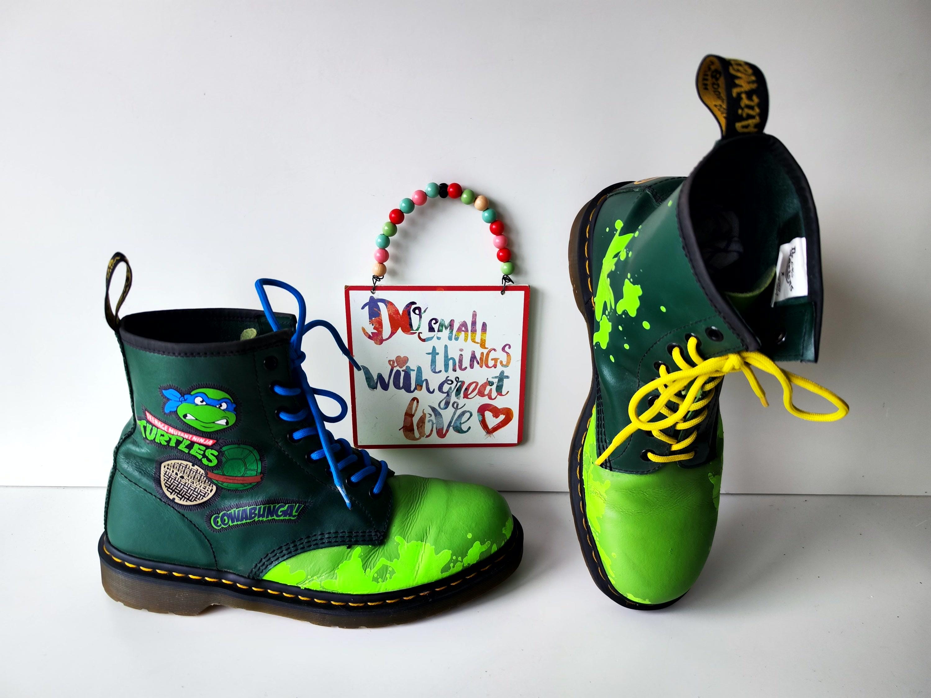 Vintage Dr Martens 1460 Ankle Boots, Teenage Mutant Ninja Turtles