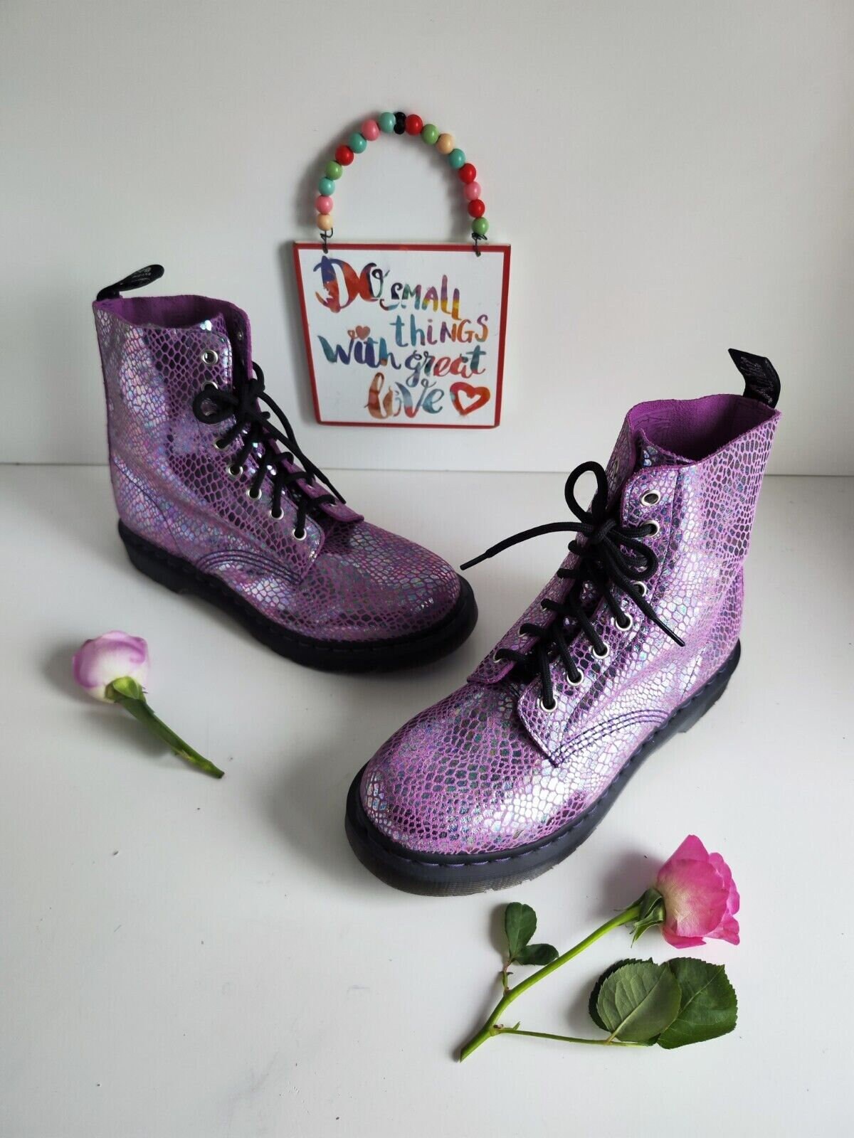 Brand New Dr Martens 1460 pascal mermaid purple snake iridescent boots UK7