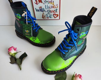 Brand New Dr Martens 1460 Ankle Boots Leo Turtle Ninja Mutant 8