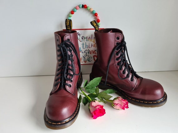 Dr.Martens 1460 Sub Boots Oxblood サイズ10 Dr. Martens 1490 Ankle Boots: Red Oxblood, 10-eye, UK5 EU38 US7 - Etsy
