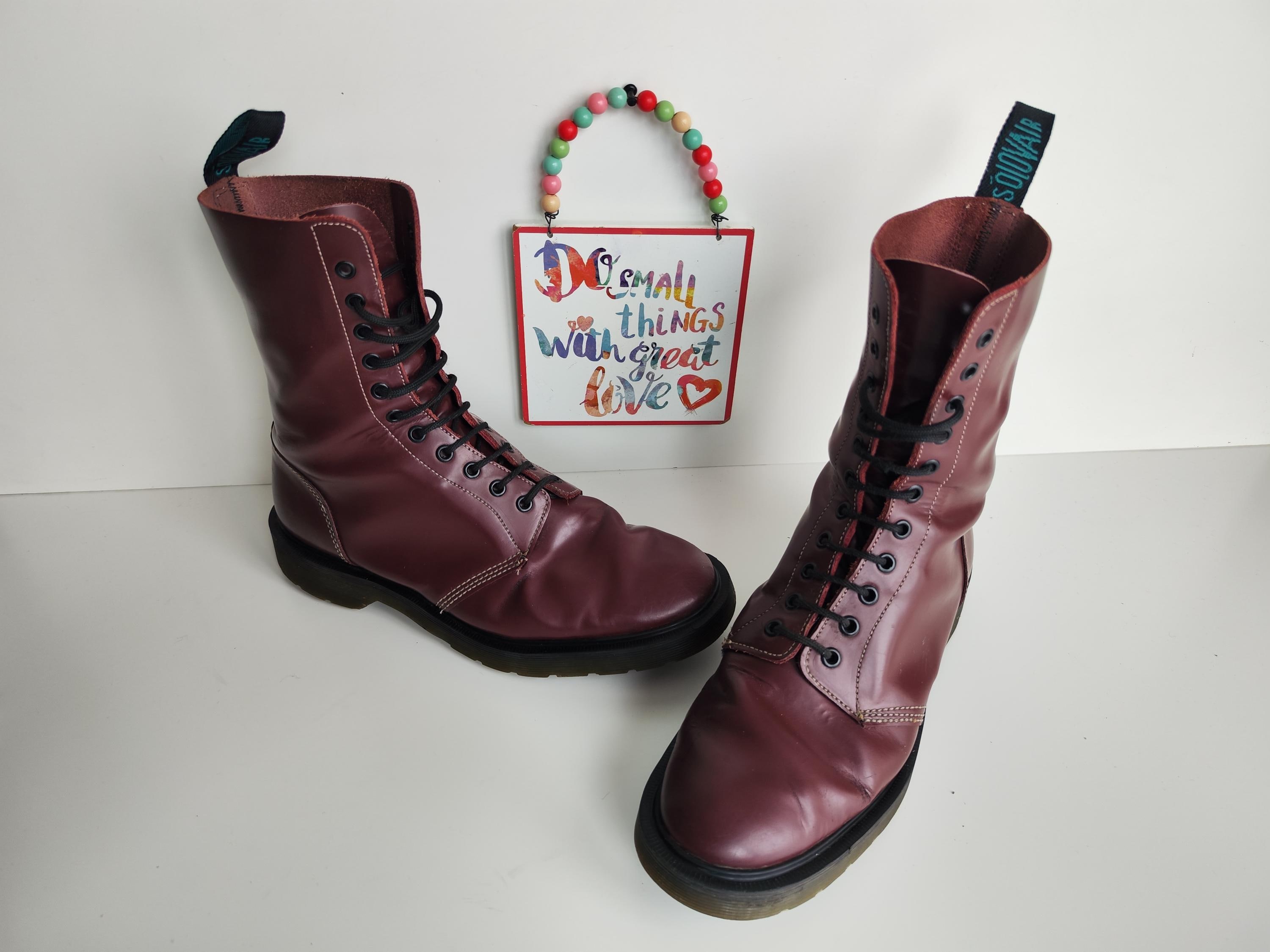 Solovair 1490 11 Hole Cherry Red Ankle England Vintage Boots UK9.5