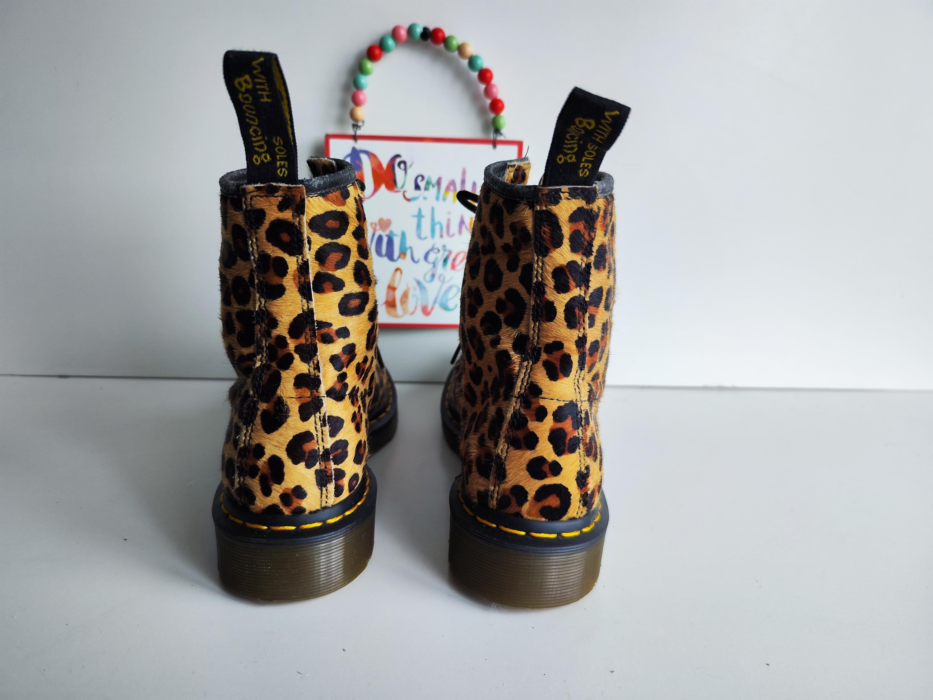 Dr Martens 1460 8 Hole Pascal Panther Leopard Hair on Boots UK6