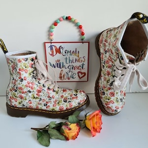 Dr Martens 1460 pascal poppy floral 8 hole ankle boots UK 5 EU 38 US 7