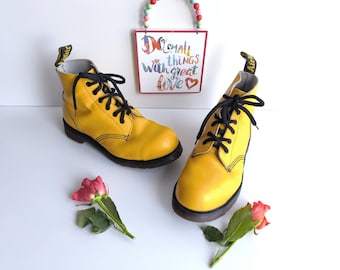 Botines Dr. Martens 101 vintage de cuero amarillo, talla UK7 EU41 US9