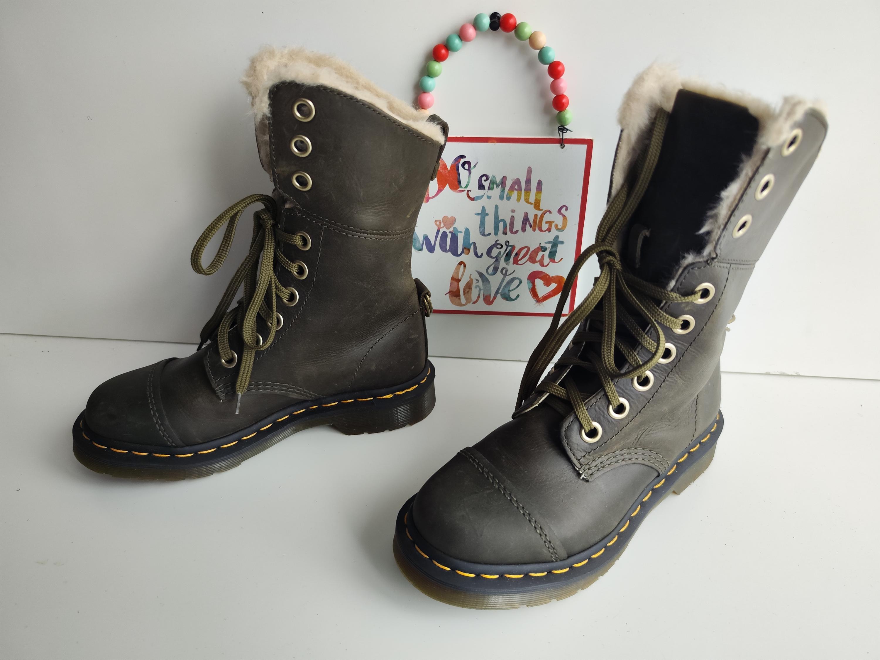 Dr. Martens Aimilita, Brown Fur Boots, Winter Shoes Size UK 6, EU 39 US 8 Dr Martens Aimilita Brown Shearling Boots Faux Fur 1914 UK4  main image 3