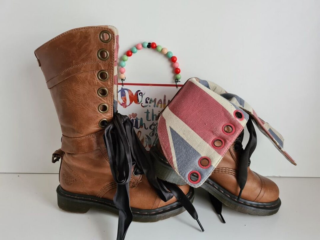 Dr Martens Triumph Aimilita 1914 Union Jack Lining Fold Over Boots UK3 EU36 Etsy UK