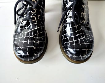 Dr Martens Danielle Darcie Black High Heel Tartan Court Shoes UK5