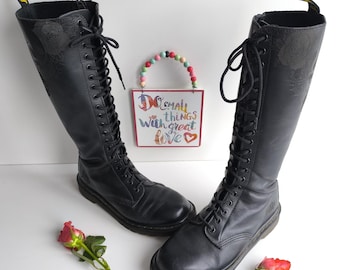 Dr Martens 1b60 Bex Pisa 20 Eye Black Knee High Boots UK6 EU39 US8