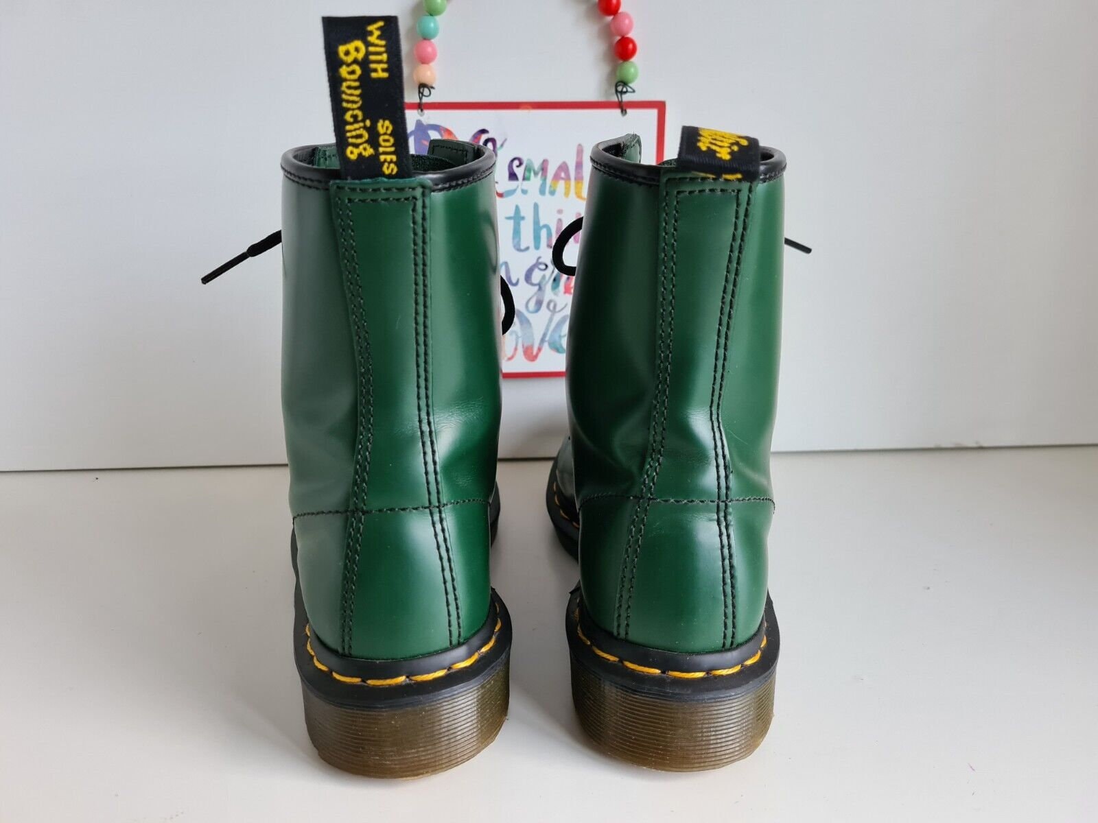 Dr Doc Martens 1460 Green 8 Hole Ankle Leather Punk Boots UK 3 EU