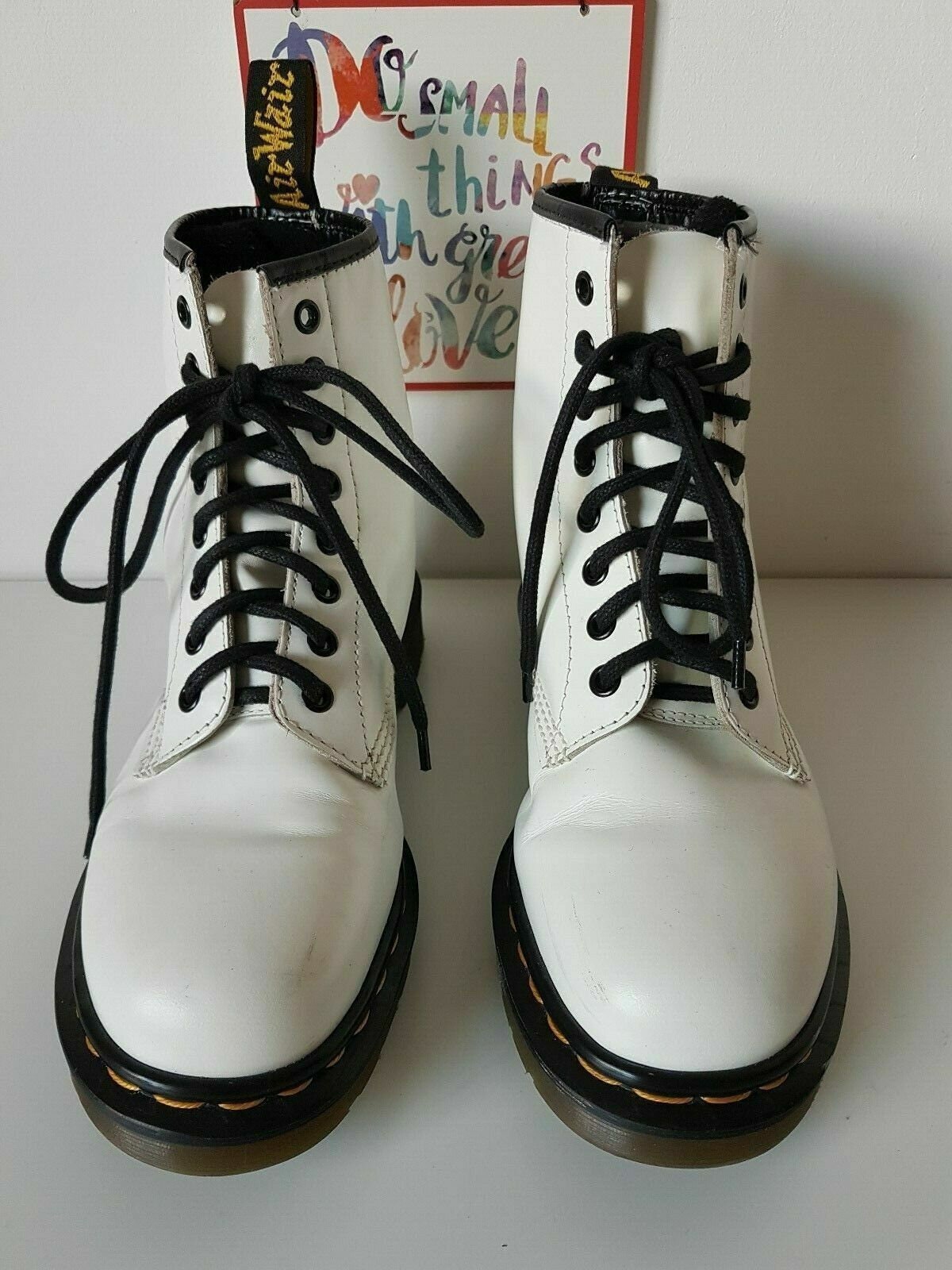 数量は多 6 UK 1460 Martens Dr EU Vintage England White Hole 8 US 39 靴