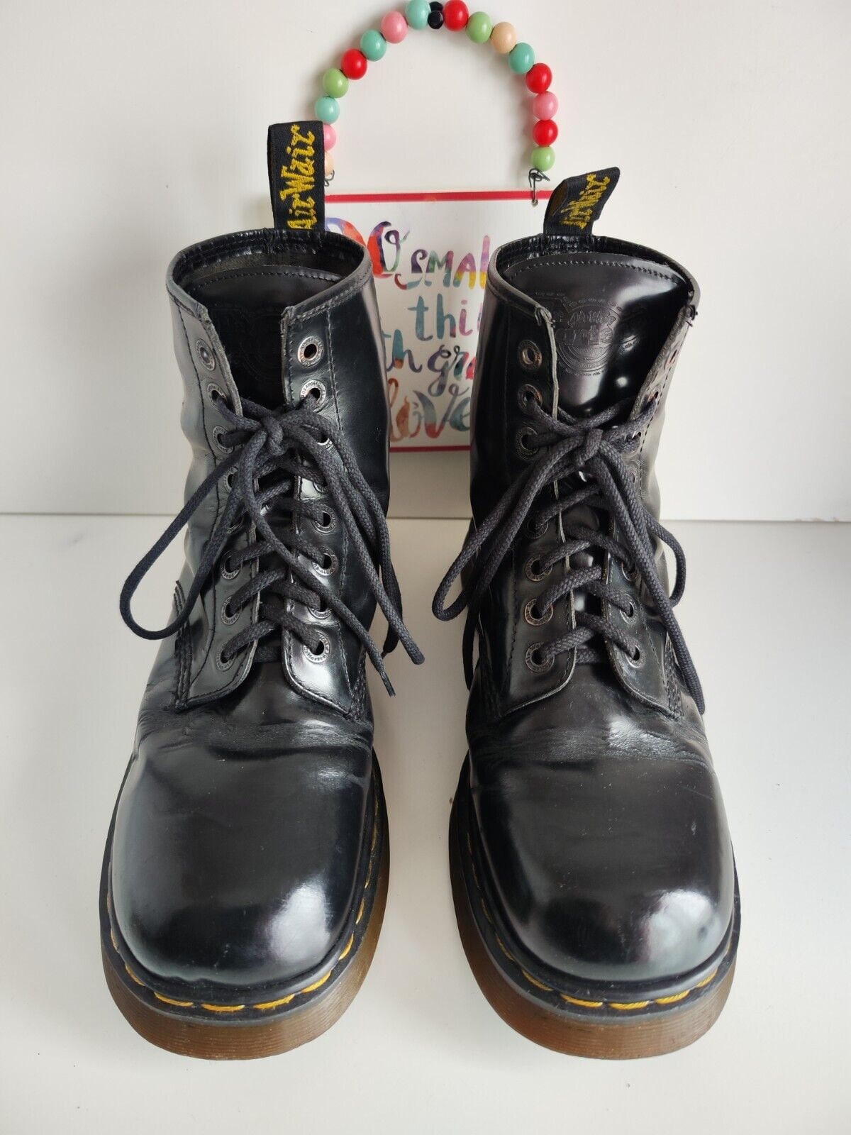 Vintage Dr Martens Platform Boots, Black Double Sole (UK 9/ US 10