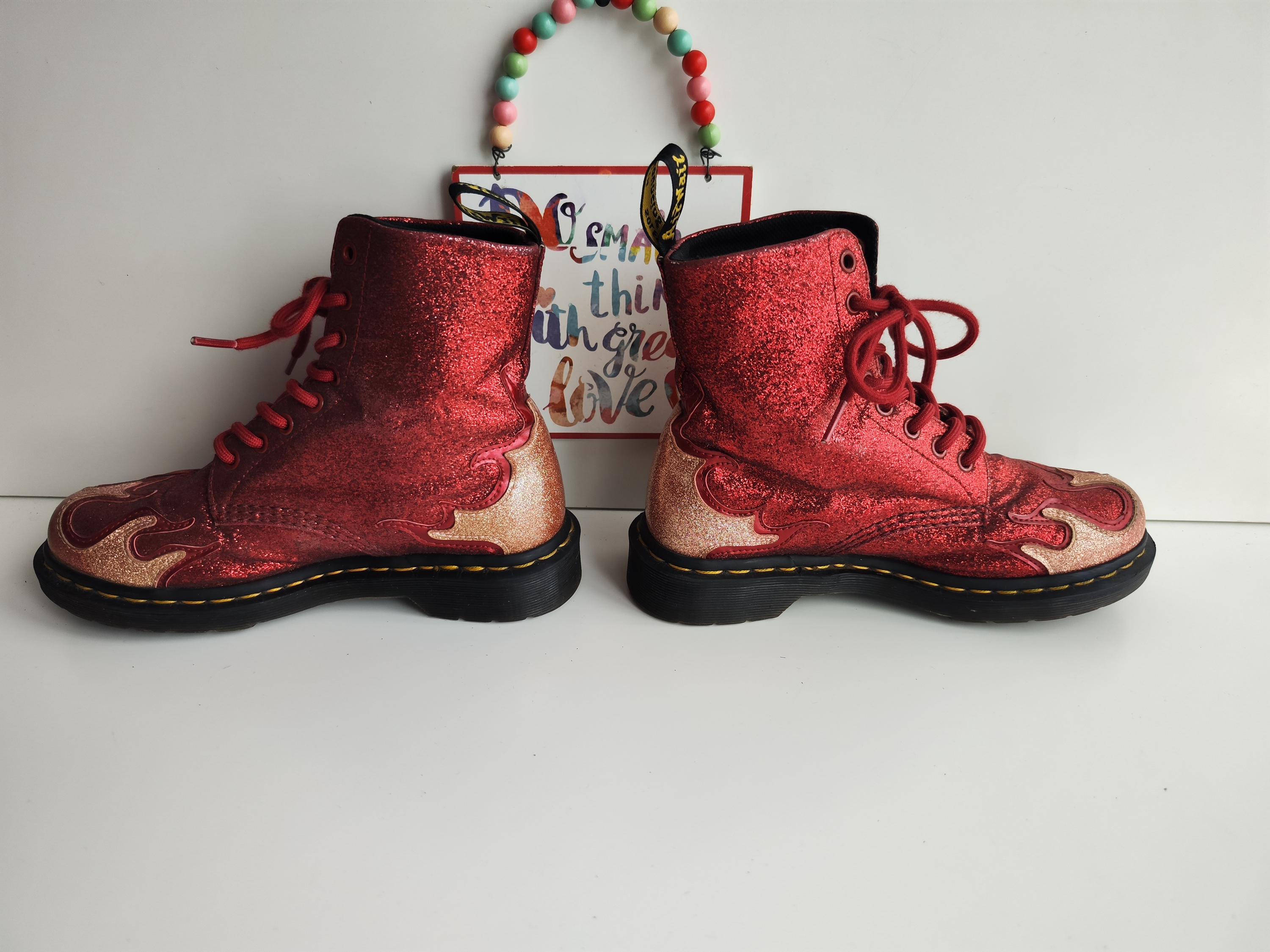 Doc Martens 1460 Pascal AirWave Red Glitter Boots Size 5 US L Discontinued Glitter 1460 Pascal Doc Martens | Mercari main image 3