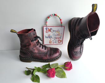 Dr Martens 1460 8 Loch Brosche 3A36 England Vintage Stiefel UK8 EU42 US10