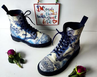 Dr Doc Martens 1460 Eye Willow China Plate Porcelain Suede UK5